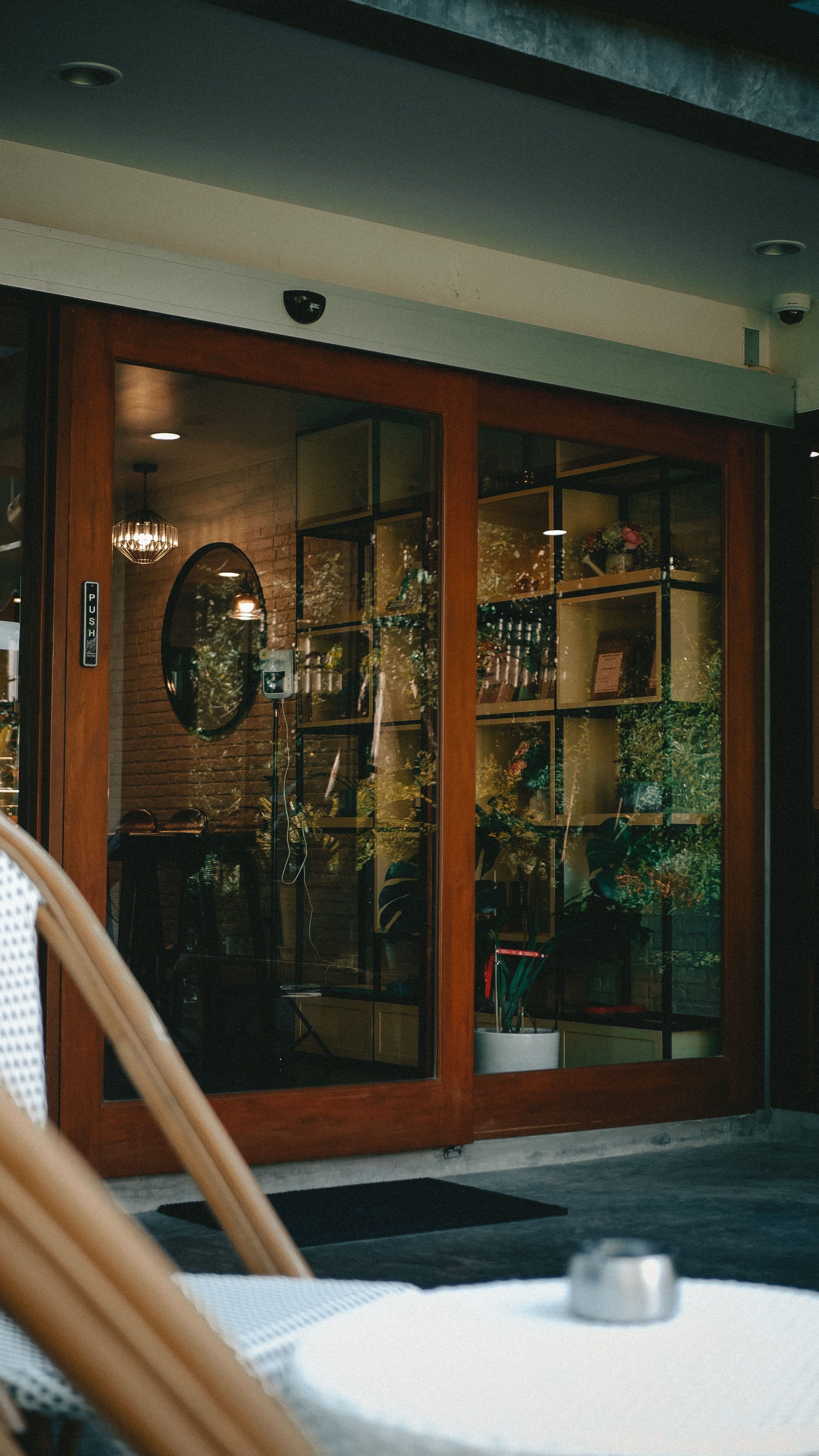 Commercial storefront glass entry
